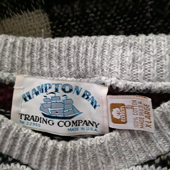 Cotton Sweater - Snowflaake Pattern - Ski Sweater - UNISEX - Picture 3 of 6